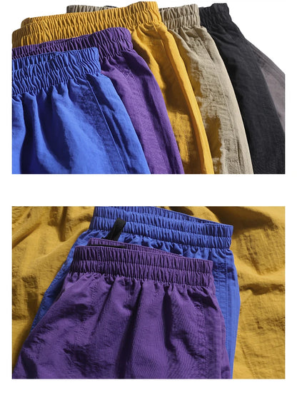 Summer Fashion Men's Fast Dry Cotton Shorts Teens Japan Style Solid Color Simple Casual Loose Ourt Door Sport Half Length Pants