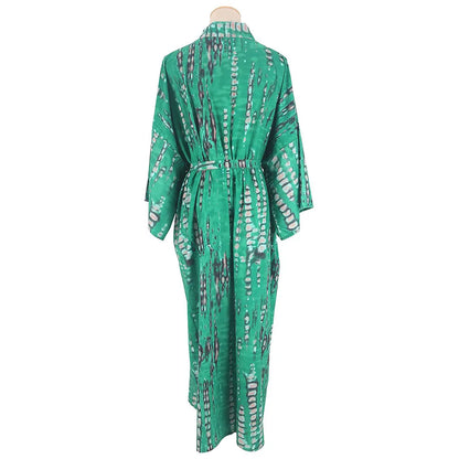 2023 Women Swimsuit Pareo Beachwear Boho Striped Print with Belt Short Sleeve Tunic Cardigan Summer Sexy Kimono Bikini Cover Up
