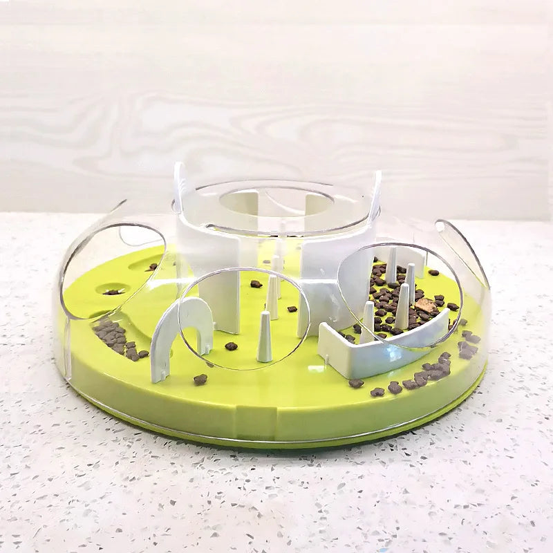 Cat Puzzle Interactive Treat Dispensing Toy Mental Enhancement Slow Feeder Toy  Interesting Cat Maze Slow Feeder Tray Bowl