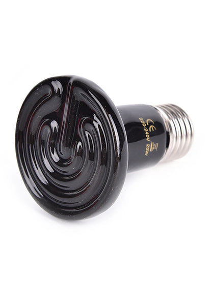 Reptile Heat Lamp Black Infrared Ceramic Emitter Heat Light Bulb Pet Brooder 220-240V Touch Lamp For Chameleon Cage Snake Tank