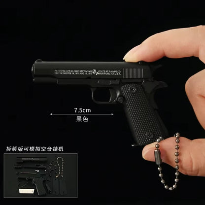 Detachable 1:3 Mini Alloy Colt 1911 Pistol Model PUBG Jedi Toy Gun Keychain Fidget Toy for Boy Collection Adults Chrismas Gift