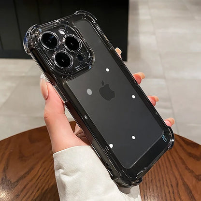 Luxury Clear Shockproof Phone Case For iPhone 15 14 13 12 11 Pro Max X XR XS Max 7 8 15 Plus Transparent Bumper Soft Cases Cover