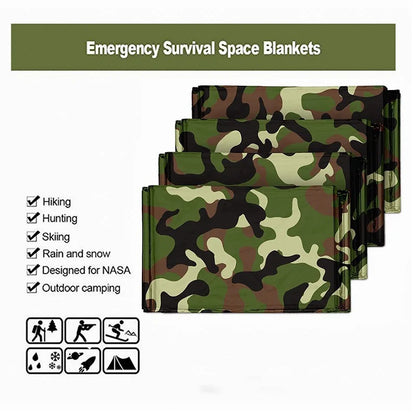 1pcs Emergency Thermal Blanket Folding Waterproof Windproof First Aids Mats Sunshade Reusable Portable Poncho Camping Mat Pad