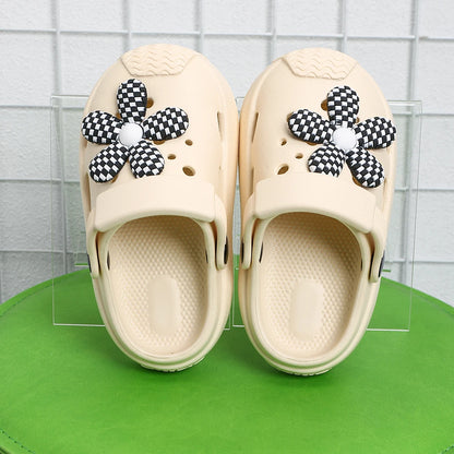 Chaussons de jardin pour enfants, jolies sandales à fleurs, sandales d'été pour garçons et filles, légères, tendance, antidérapantes, pour la plage