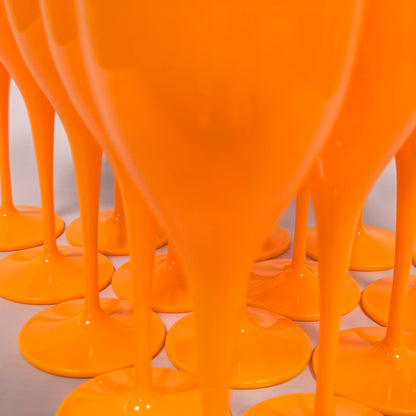 175ML Orange/Christmas Party Glass Champagne Glass, Reusable Plastic Flute Champagne Glass, Suitable for Party and Toast