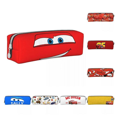 Trousses à crayons courtes personnalisées à gros visage, voitures neuves, Lightning McQueen, trousses à crayons, stylos, sacs pour enfants, fournitures scolaires, papeterie à fermeture éclair