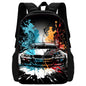 3 pcs set Luxury sports car logo JDMS Child School Backpack With Shoulder Bag Pencil Bags School Bags for Boys Girls Best Gift