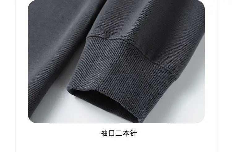 Autumn Sweatshirt Fashion Matcha Green 420g Heavy Round Neck Sweater Men's Solid Color Top Streetwear Women