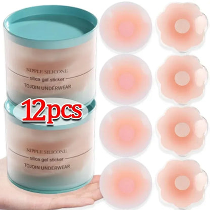 2-24PCS Invisible Self Adhesive Chest Paste Reusable Sticker Breast Petal Strapless Lift Up Bra Pad Silicone Petal Nipple Cover