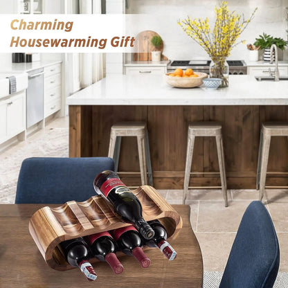 Wooden Wine Rack Wine Cellar Storage Water Bottle Organizer Wine Stand Holder for Bar Party Home Countertop Cabinet Inserts