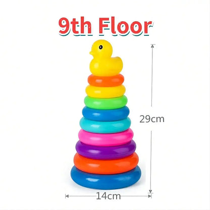 0-3 years old Infant Early Learning Rainbow Stacking Toys Puzzle Development Intelligence Rainbow Tower Baby Toy Gift Stack Ring