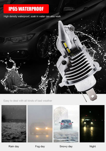 EURS H4 LED headlights 16000LM 80W 6000K 4300K 9003 bulbs for automotive and motorcycle headlights 12V 24V
