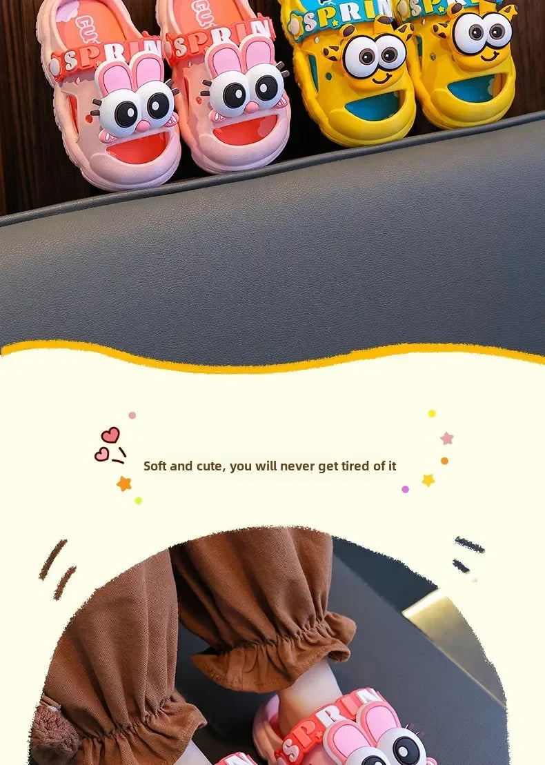 Sandales d'été mignonnes pour enfants, pantoufles confortables antidérapantes pour intérieur et extérieur, pour la plage et la maison, chaussures à enfiler pour garçons et filles