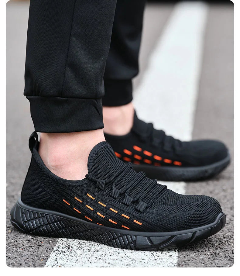 Bottes de sécurité Oulylan pour hommes, semelles solides, chaussures d'été résistantes à l'usure, embout en acier, chaussures de protection anti-écrasement pour le travail