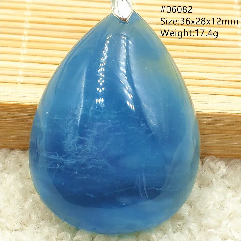 Natural Blue Aquamarine Pendant Clear Water Drop Women Men Brazil Aquamarine Crystal Necklace Jewelry AAAAA
