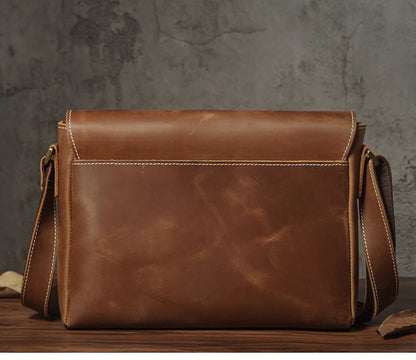 Sac à bandoulière NUKA en cuir véritable pour homme, style rétro, original, en cuir de vache, horizontal, à rabat, pour iPad 11 pouces
