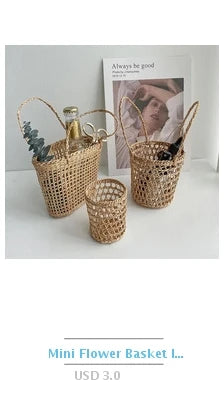 Boîte de rangement tissée à la main Grand panier Rangement de vêtements tissés Cuisine Chambre Salon Vêtements Épicerie Articles divers Organisateur