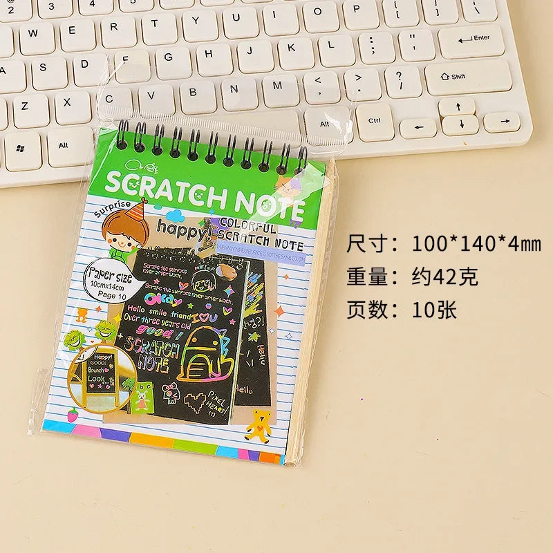 DIY Diary Mini Notebook Black Paper Notepad Sketch Graffiti Notebook Drawing Painting Office School Stationery for Kids Gift