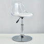 Adjustable Modern Bar Stool with Transparent Backrest Metal Frame Upholstered Seat with Lifting and Rotating Function