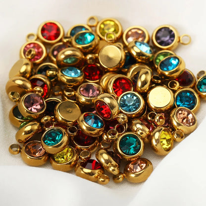 Lot de 20 breloques en acier inoxydable avec strass transparents et cristaux transparents pour la fabrication de bijoux, colliers, bracelets et autres accessoires.