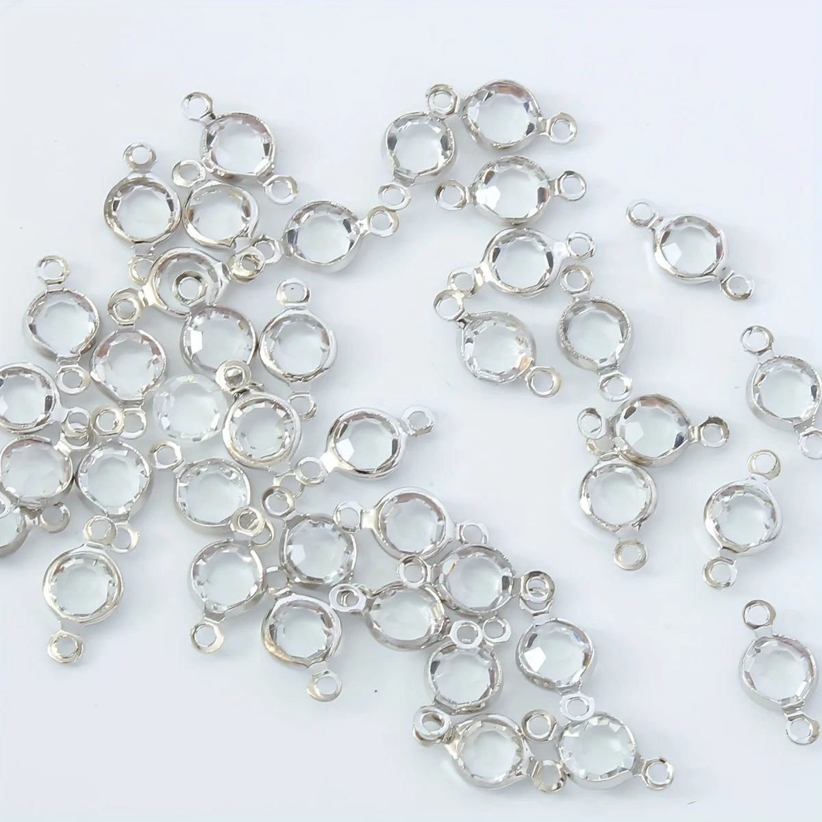 Lot de 40 pendentifs œil en verre transparent pour fabrication de bracelets, chaînes de pied, de taille et de colliers