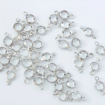 Lot de 40 pendentifs œil en verre transparent pour fabrication de bracelets, chaînes de pied, de taille et de colliers