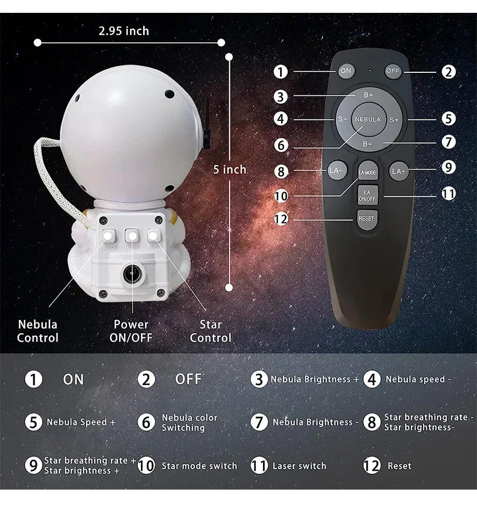 Projecteur d'étoiles Galaxy Night Light Astronaut Space Projector Starry Nebuleuse Plafonnier LED Lampe pour Chambre Maison Décorative enfants cadeau