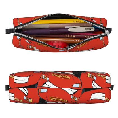Trousses à crayons courtes personnalisées à gros visage, voitures neuves, Lightning McQueen, trousses à crayons, stylos, sacs pour enfants, fournitures scolaires, papeterie à fermeture éclair