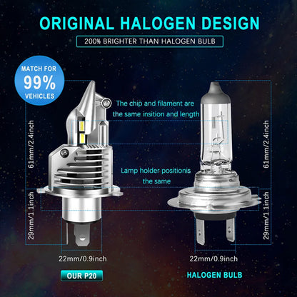 EURS H4 LED headlights 16000LM 80W 6000K 4300K 9003 bulbs for automotive and motorcycle headlights 12V 24V
