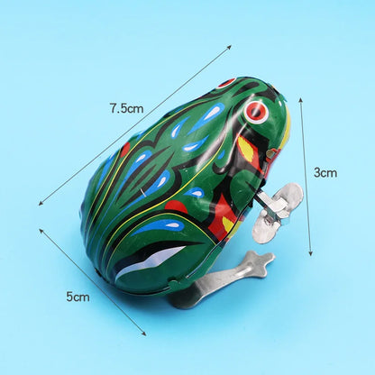 Classic collection Retro Clockwork Wind up Metal Walking Jumping leapfrog Jump frog robot Mechanical toys baby christmas gift