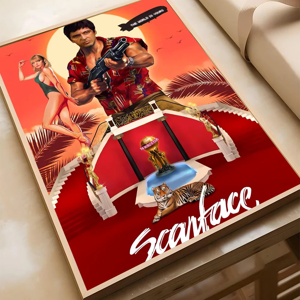 1 affiche S-Scarface imprimée en papier, décoration pour la maison, le salon, la chambre à coucher, l'entrée, le bar, le café
