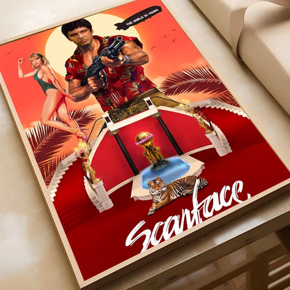 1 affiche S-Scarface imprimée en papier, décoration pour la maison, le salon, la chambre à coucher, l'entrée, le bar, le café