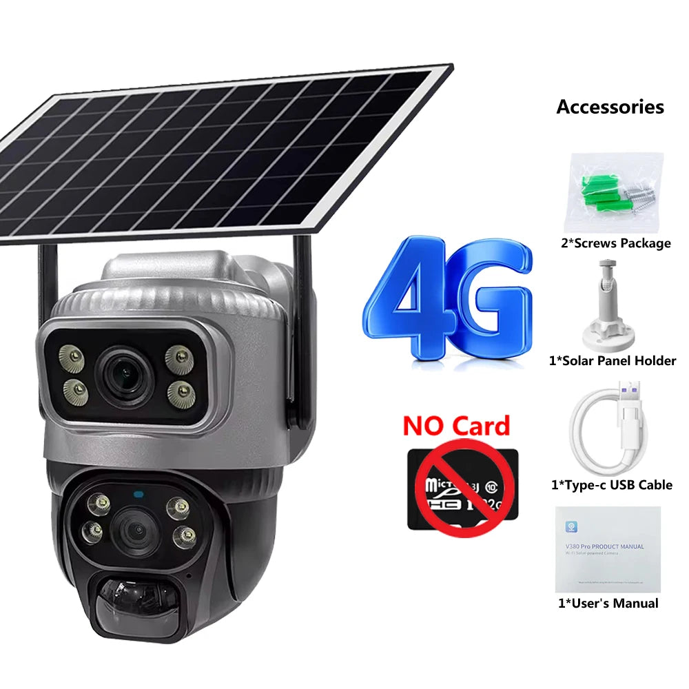 Security Protection Outdoor Waterproof Solar Panel Wifi Camera 8MP HD 4K Surveillance Cameras PIR Human Detection Home Security