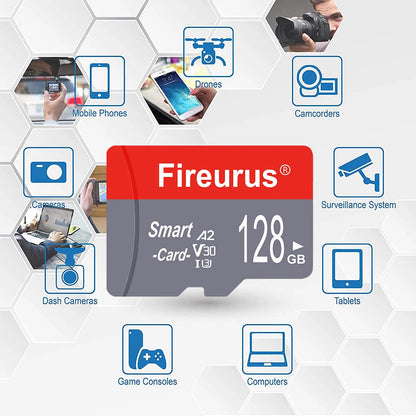 A2 V30 Fireurus High Speed Memory Card U3 32GB 64GB Micro TF SD Card 128GB 256GB TF Card For Camera Surveillance Devices