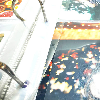 PLRBOK A5 Widened 3-ring D-shaped Magnetic Buckle Laser Mirror Binder Photo Album Card PhotoCard Collection Book Ring Notebook