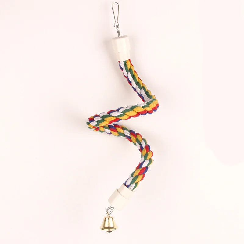 Parrot Rope Hanging Braided Budgie Chew Rope Bird Cage Cockatiel Toy Pet Stand Training Accessories Swing Supplies Parrot Swings