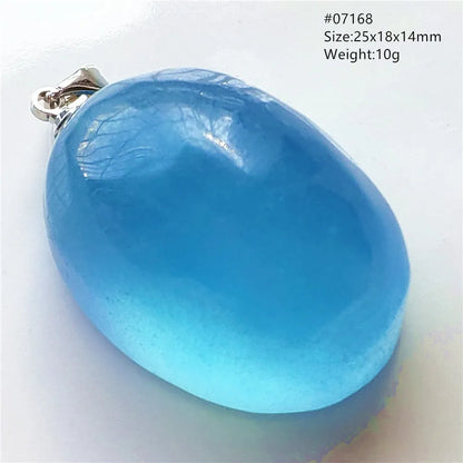 Natural Blue Aquamarine Pendant Clear Water Drop Women Men Brazil Aquamarine Crystal Necklace Jewelry AAAAA