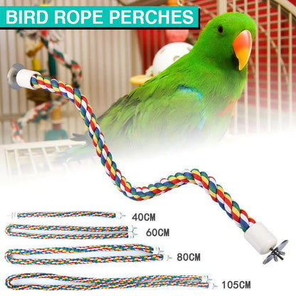 Parrot Rope Hanging Braided Budgie Chew Rope Bird Cage Cockatiel Toy Pet Stand Training Accessories Swing Supplies Parrot Swings