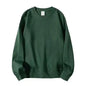 Autumn Sweatshirt Fashion Matcha Green 420g Heavy Round Neck Sweater Men's Solid Color Top Streetwear Women