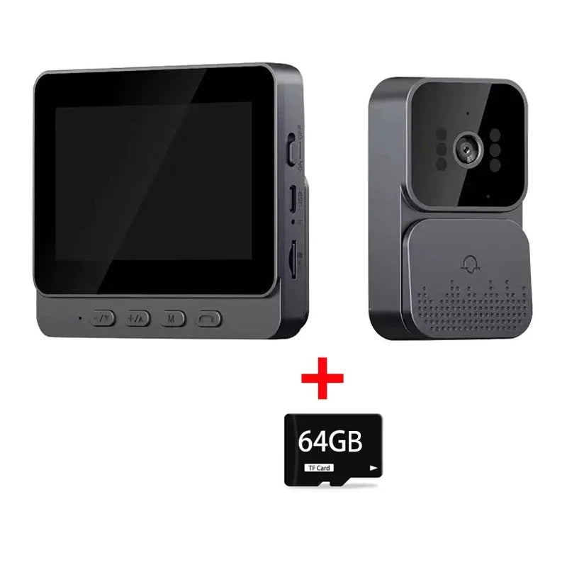 Wireless Video Intercom Doorbell HD Night Vision 4.3-inch lPS Screen Waterproof Visual Door Bell Camera Smart Home Security