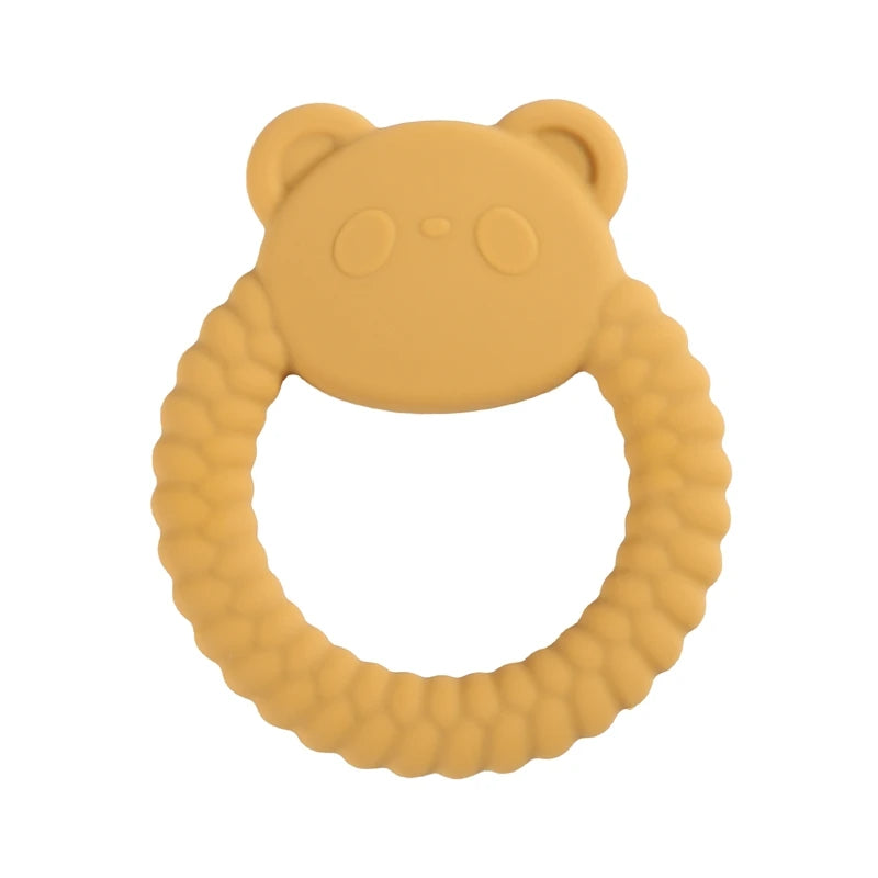 1Pcs Baby Silicone Teether Ring BPA Free Rattles Bracelet Food Grade Newborn Baby Accessories Cartoon Silicone Teething Toys