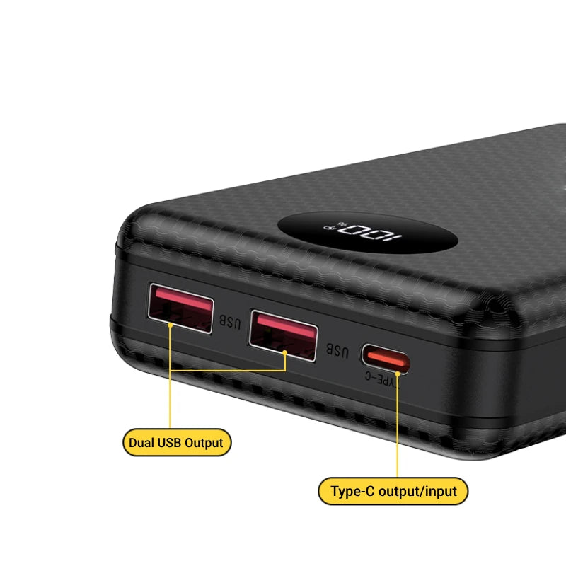 6*18650 Power Bank Battery Box Holder Dual USB Type C Charge Shell With camping lights for iPhone Huawei 18650 Battery Cases