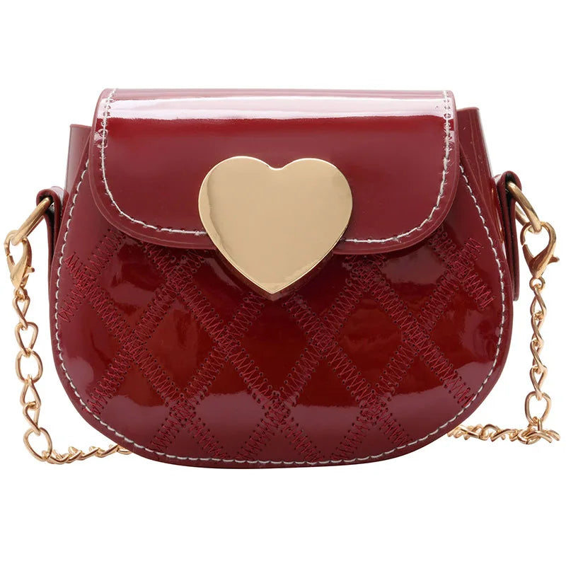 Lovely Patent Leather Children's Crossbody Bags Cute Little Girls Mini Shoulder Bag for Kids Fashion Coin Purse Small Handbags