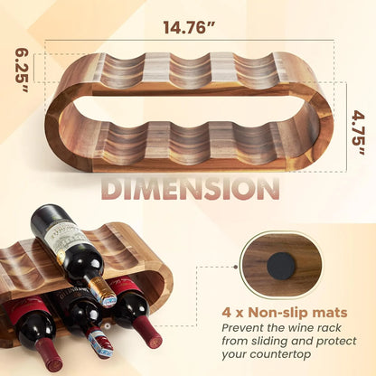 Wooden Wine Rack Wine Cellar Storage Water Bottle Organizer Wine Stand Holder for Bar Party Home Countertop Cabinet Inserts