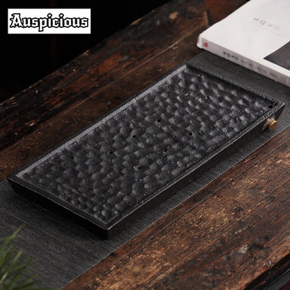 Japanese Stoneware Tea Tray Retro Ceramic Pot Bearing Support Small Tea Table Water Storage Dry Tea Table Household Cha Teaware