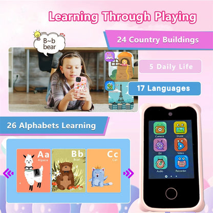 Kids Smart Phone Toys Dual Camera Touch Screen Phone Children Digital Camera 32G SD Card Option Boys Girls Birthday Gifts