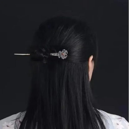 Classic charms enamel Lotus flower blue tiara hair Jewelry 925 silver exquisite ethnic style Hanfu qipao hanfu accessories
