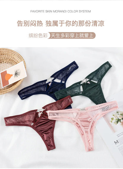 European Thong  Women's Underwear Panty Low Waist Seamless Underpants Comfort G-String Sexy Lace Panties Female Sexy Lingerie