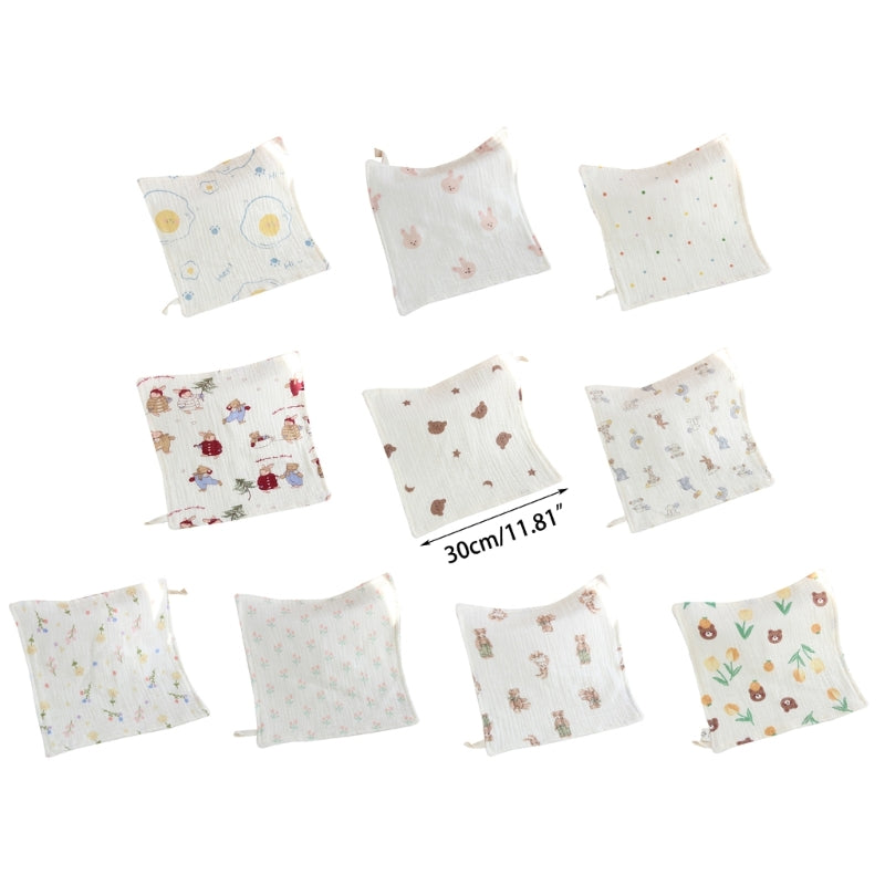 Cotton Towel Newborn Baby Items 4 Layer Muslin Baby Bibs Handkerchief Soft Saliva Towel Feeding Burp Cloths