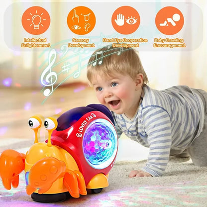 Children's electric universal snail hermit crab light music detachable electric puzzle early education toy without battery